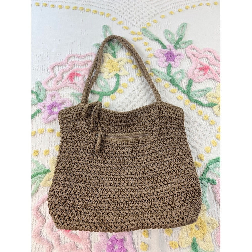 The Sak Crochet Tote Bag Brown Hobo Shoulder‎ Bag